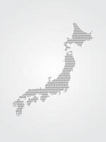 Japan map using binary codes on white background vector