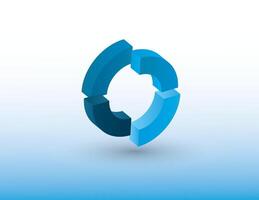 Circle logo using blue color meaning rotation vector