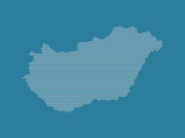 Hungary map illustration using simple straight lines of white color on dark blue background vector