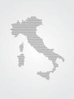 Italy map using binary codes on white background vector