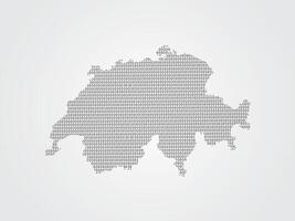 Switzerland map using binary digits or numbers on light background vector