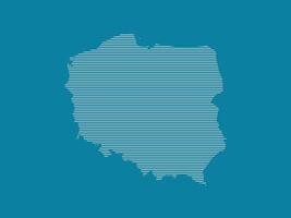 Poland map illustration using simple straight lines of white color on dark blue backgroundPoland map illustration using simple straight lines of white color on dark blue background vector