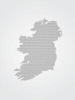 Ireland map using binary digits or numbers on light background vector