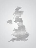 United Kingdom or UK map using binary numbers or signs vector