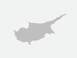 Cyprus map using binary digits or numbers on light background vector