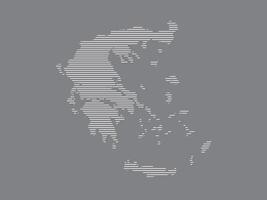 Greece map illustration using simple straight lines vector