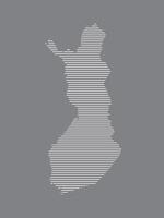 Finland map with straight lines on black background vector