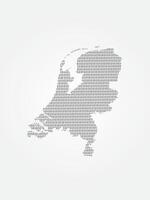 Netherlands map using binary digits or numbers on light background vector