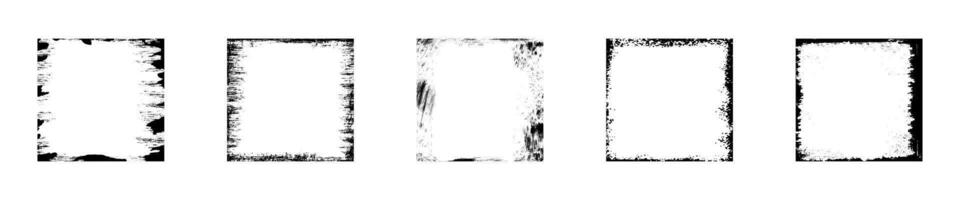 Grunge frame set. Grungy brush frames collection. vector