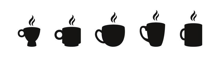 Coffee cup icon. Cafe mug logotype collection. vector