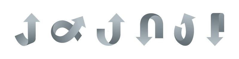 Arrow realistic set. Arrows round collection. vector