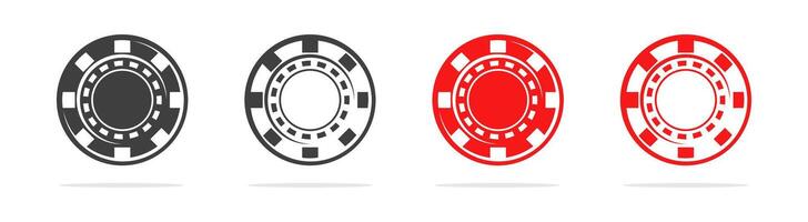 Playing chips icon set. vector