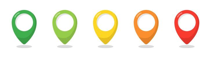 Map pin set. Gps navigation pointer flat collection. vector