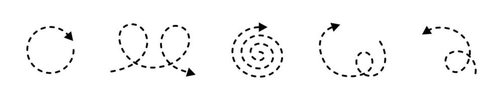 Arrow doodle path set. vector