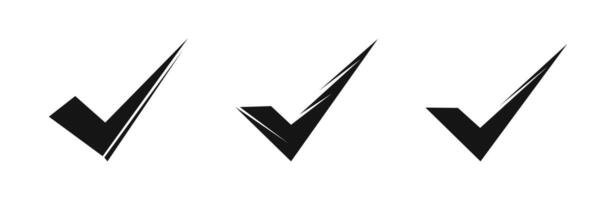 Checkmark icon set. Check flat tick icons. vector