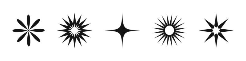 Abstract star icons. Stars decorative element set. vector