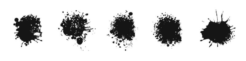 Paint splash set. Ink splatter silhouette collection. vector