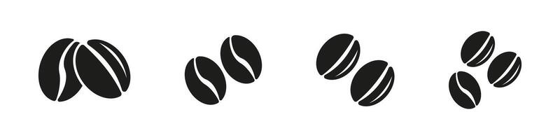 Coffee beans icon set. Cocoa bean icons. vector