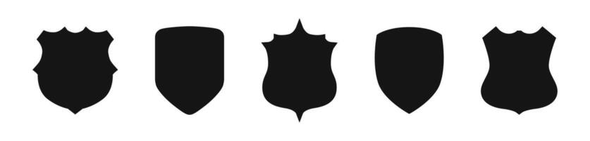 Shield silhouette icons. Protection shields safety icon set. vector