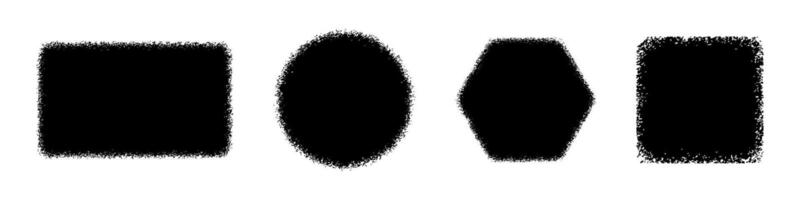 Grunge frame set. Halftone brush frames collection. vector