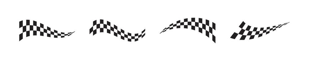 Finish flag set. Flat checkered flags collection. vector