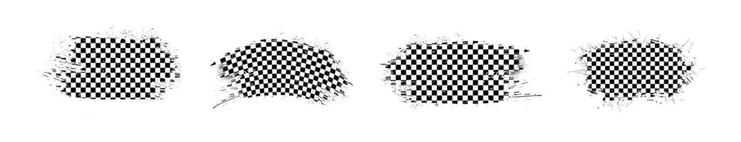 Finish flag grunge set. Grungy checkered flags collection. vector