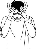 Man with Headache. vector