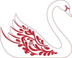 Mute Swan with Denmark flag color vector