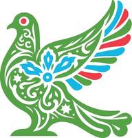 Morning Dove with Azerbaijan flag color vector