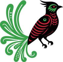 Malawi - Bar-tailed Trogon, modern decorative art vector