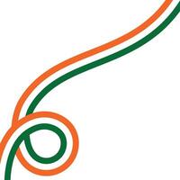 Abstract ribbon wave in tricolor of Indian flag of Saffron, white and green, Best for India Independence day designs vector