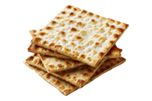 Matzo bread stacked isolated on transparent background. png
