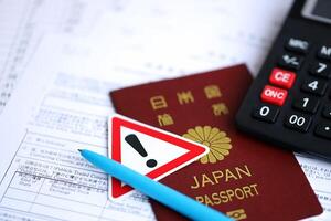 Concept of problems and troubles during tax reporting and taxpaying in Japan photo