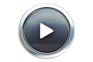 Simple minimal play button isolated on transparent background. png