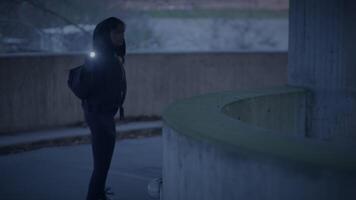 A determined woman jogging in the city at dawn, committed to her exercise routine video
