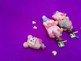clips on a purple background photo
