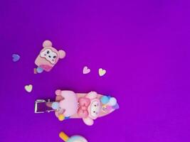 clips on a purple background photo