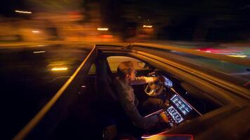 Experiencing Nighttime Driving in a Modern Car Featuring a Futuristic Display Interface video