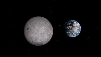 Enjoy the breathtaking sight of the Moons Farside and Earth, showcasing the beauty of the cosmos video
