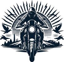 Chasing Sunsets on the Open Road The Silhouette of a Passionate Rider vector