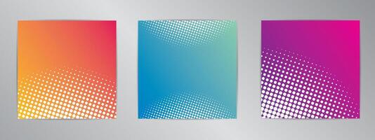 Banner set for social networks. Halftone and gradient background. vector