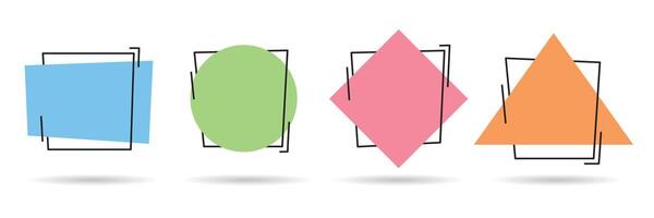 Set of banner designs with geometric shapes and lines. Colorful templates in design. vector
