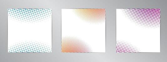 Banner set for social networks. Halftone and gradient background. vector