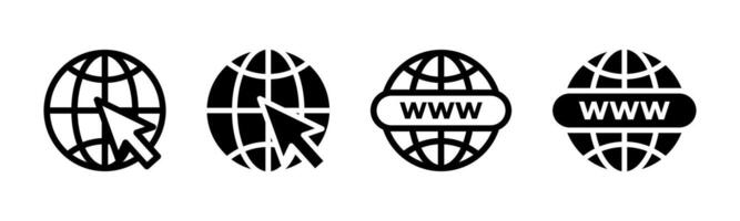 Website icon set. Web link symbol. Internet connection illustration. Browser sign. WWW site link pictogram. vector