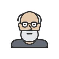 an old man with glasses and a beard vector