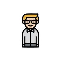 a man with glasses and a tie is standing in front of a white background vector