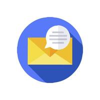 email envelope icon with speech bubble illustration vector