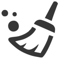 a black and white image of a broom and a bubble vector