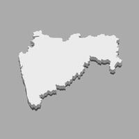 Maharashtra 3D Map Illustration vector
