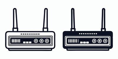 two wireless routers app icon and print design vector
